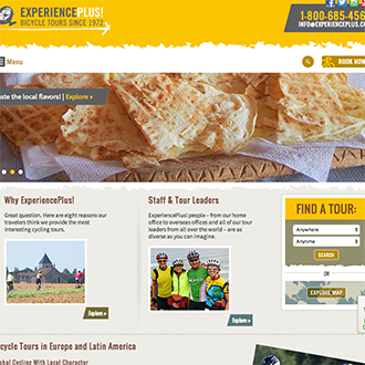 ExperiencePlus! Bicycle Tours Website